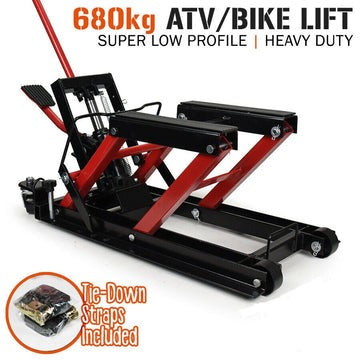 680Kg -1500lbs Motorcycle &amp; ATV Quad Bike Lifter Jack (Includes 2 x Tie Downs)