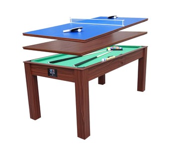 Deluxe 6FT 3 in 1 Pool Table, Table Tennis And Dining Table