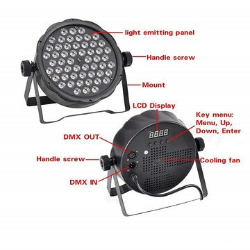 54 LED Professional DMX-512 RGB LED Strobe Stage PAR Light