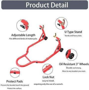 Motorcycle Rear Stand Paddock Stand Lift - 300kg Capacity