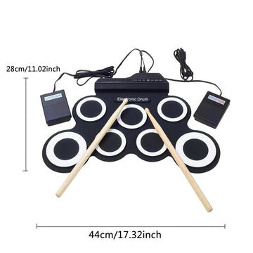 Electronic Portable Roll Up Silicone USB Drum Kit