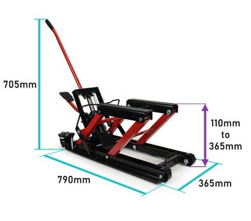 680Kg -1500lbs Motorcycle &amp; ATV Quad Bike Lifter Jack (Includes 2 x Tie Downs)