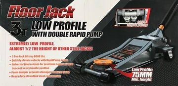 3 Ton Hydraulic Trolley Floor Jack  (Super Low Profile, Double Pump) RRP$259   SALE OVER STOCKED