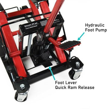 680Kg -1500lbs Motorcycle &amp; ATV Quad Bike Lifter Jack (Includes 2 x Tie Downs)