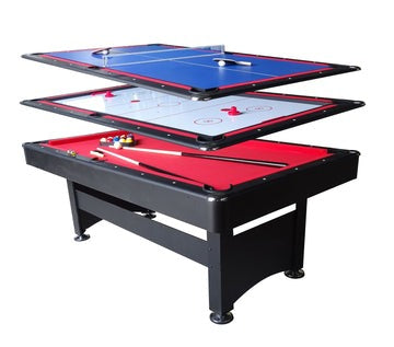 7FT Multi Function 3 in 1 Pool Table, Hockey, Table Tennis Table (Assembled NOT A KIT)