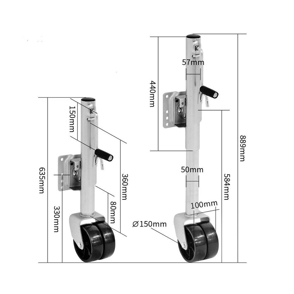 Heavy Duty Jockey Wheel With Solid Double Wheels Heavy Duty 1500LBS