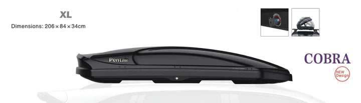 New Design PENTAIR Roof Box 420L--Universal Clamps Will Fit All Size Roof Racks - Free Delivery to Melbourne Metro.